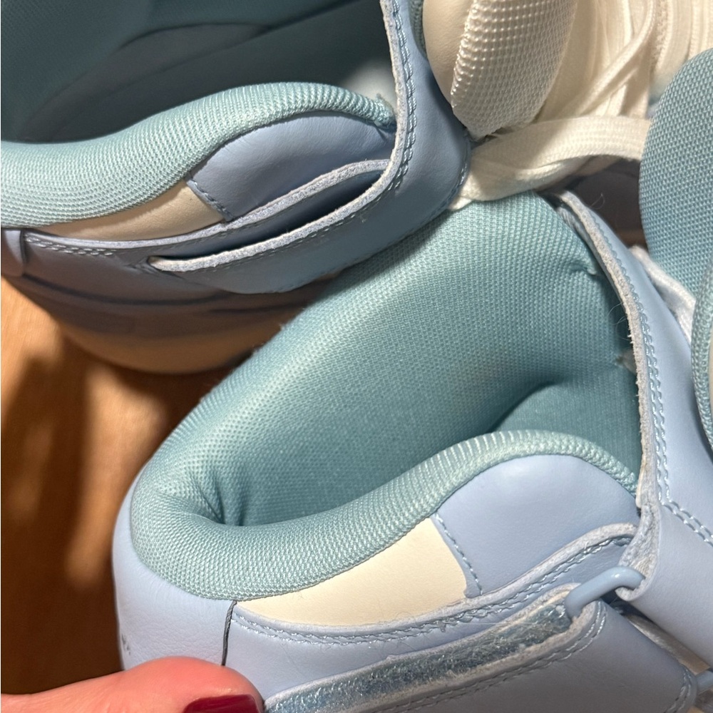 Off-White Out Of Office Mid Leather men Sneaker in White and Baby Blue 13 46 - Picture 10 of 11